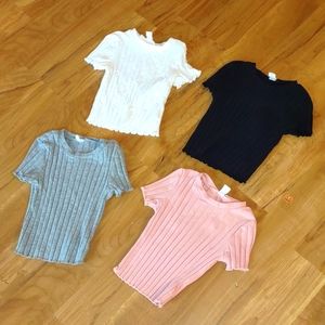 Shein Girls Ribbed TShirts